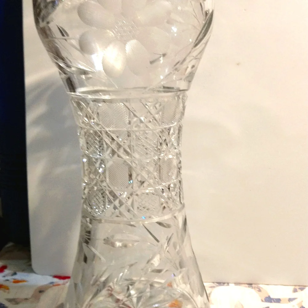 Botanical Elegant Vintage Crystal Hand-Cut Heavy 12
